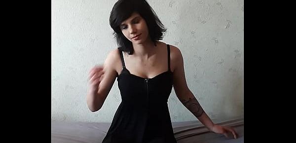  Young-Wife undresses and a rag in front of the camera